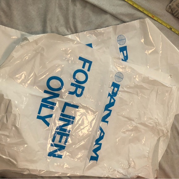 Vintage Pan Am Airlines In-Flight Linens Laundry Plastic Bag Pull Ties NOS Large - Picture 7 of 8